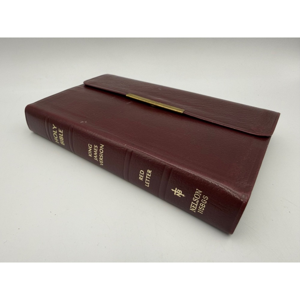 Vintage 1972 Thomas Nelson KJV Holy Bible Red Letter Burgundy Leather 115BGS